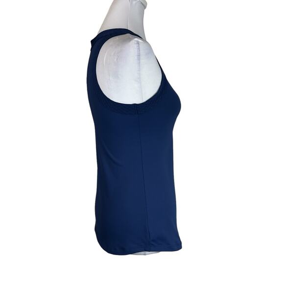 Lija Tennis Tank Womens Size XS Navy Blue Decorative Banding Athleisure Yoga Run - Picture 2 of 9